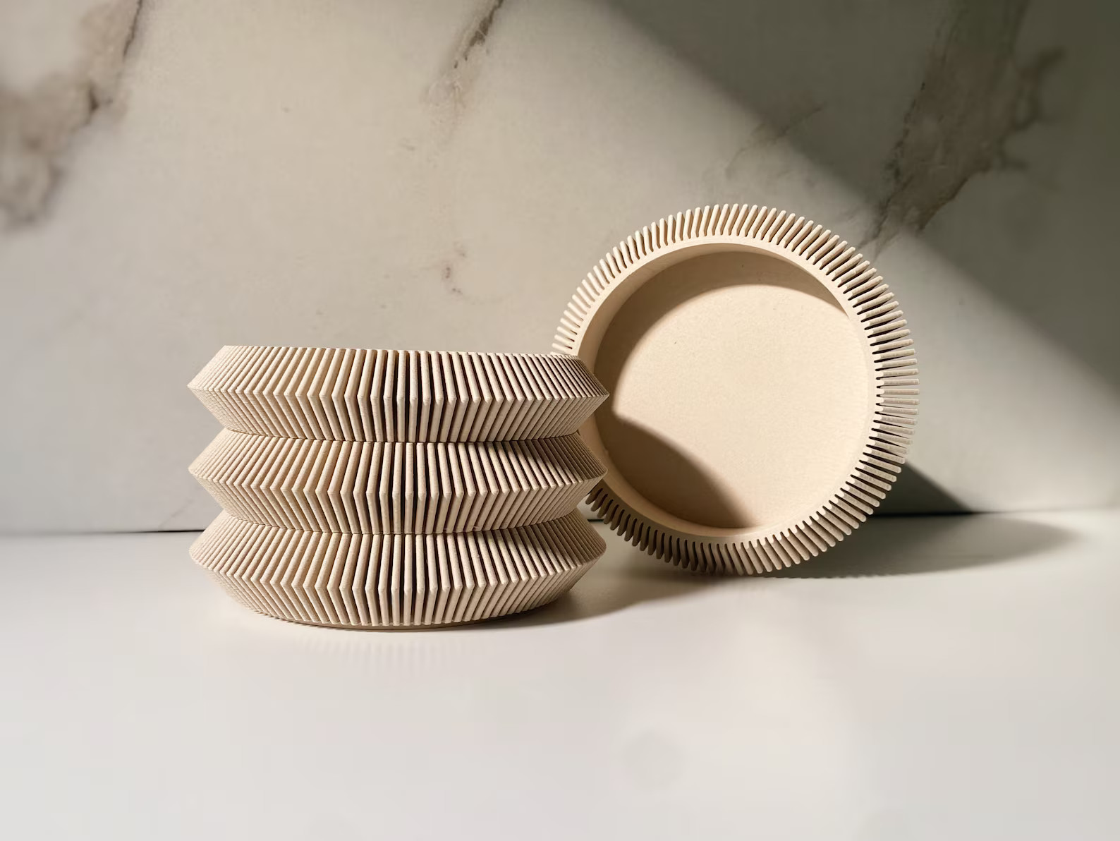 Stacking "PAGODA COASTER" Oatmeal Matte Finish | Etsy (US)