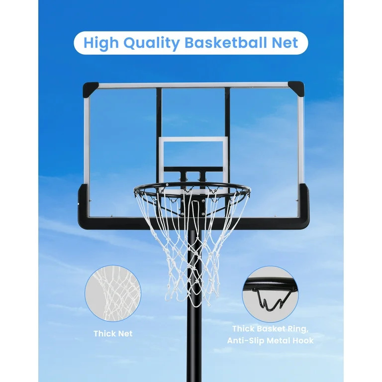 Portable Basketball Hoop Goal Basketball Hoop System Height Adjustable 7 ft. 6 in..10 ft. with 44... | Walmart (US)