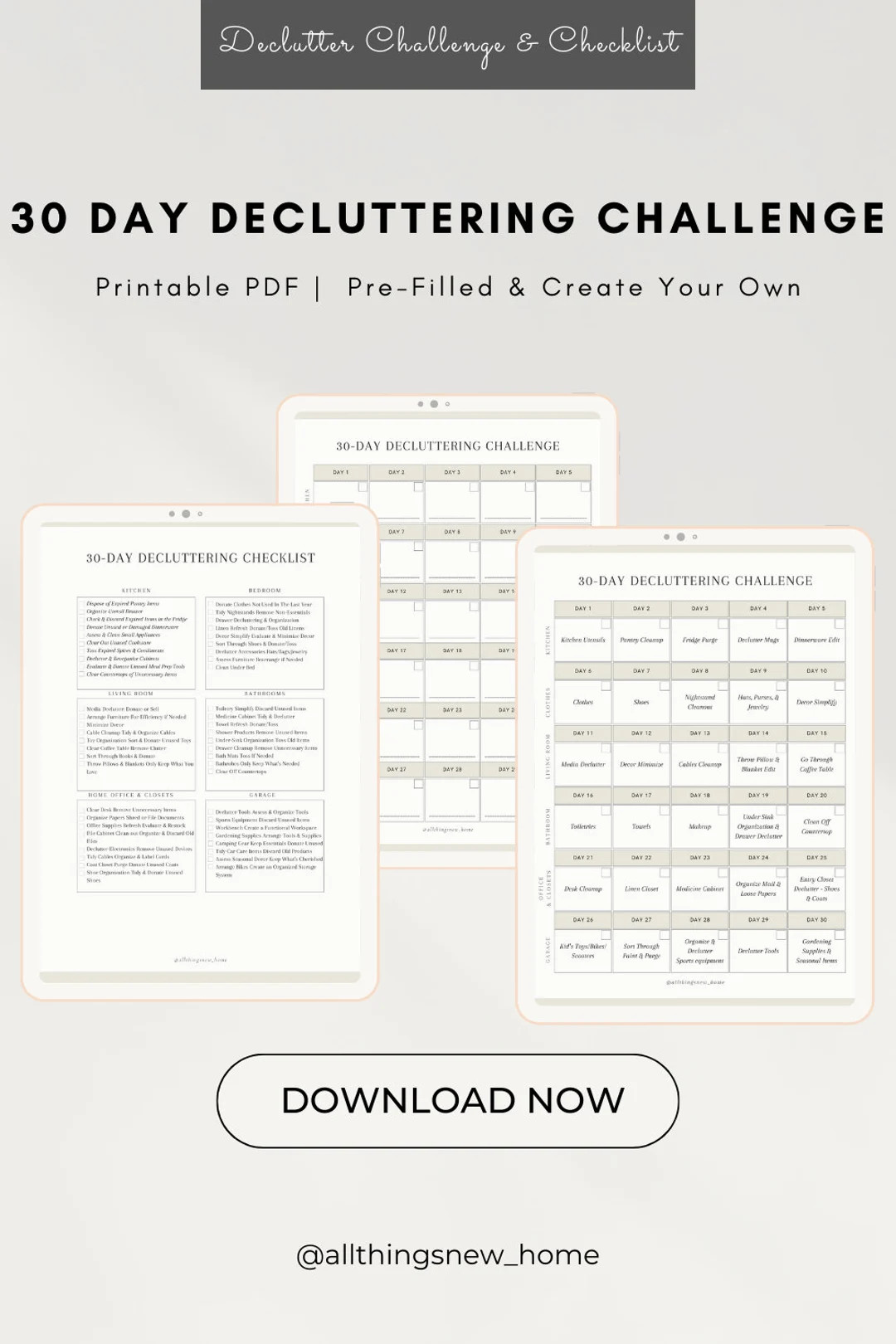30-day declutter challenge, your guide to decluttering in a month, organized decluttering plan, p... | Etsy (US)