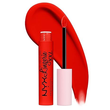 NYX PROFESSIONAL MAKEUP Lip Lingerie XXL Matte Liquid Lipstick - On Fuego (Fire Red) | Amazon (US)