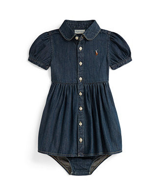 Polo Ralph Lauren Baby Girls' Embroidered Fit and Flare Shirtdress and Bloomer, 2-Piece Set - Mac... | Macy's