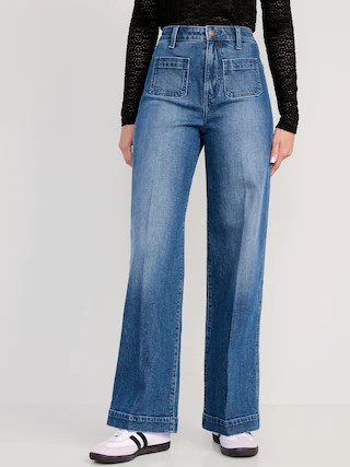 Extra High-Waisted Trouser Wide-Leg Jeans for Women | Old Navy (CA)