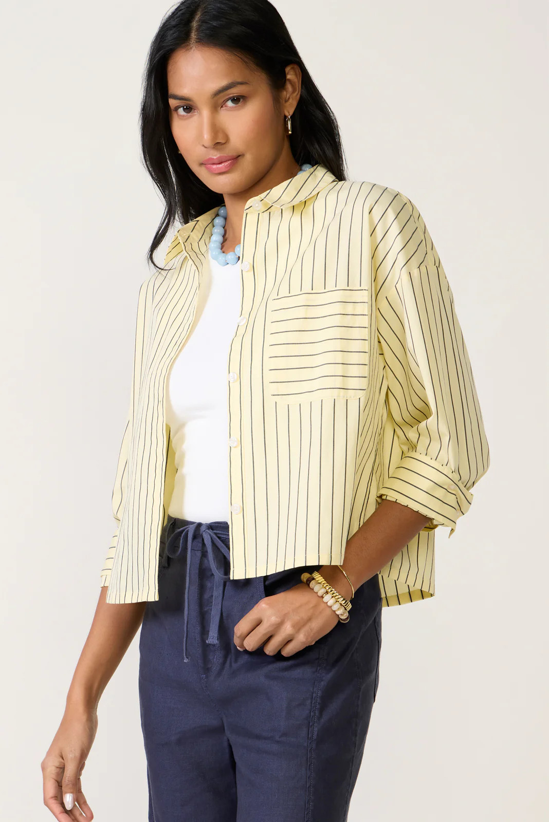 Aiden Crop Shirt | Evereve