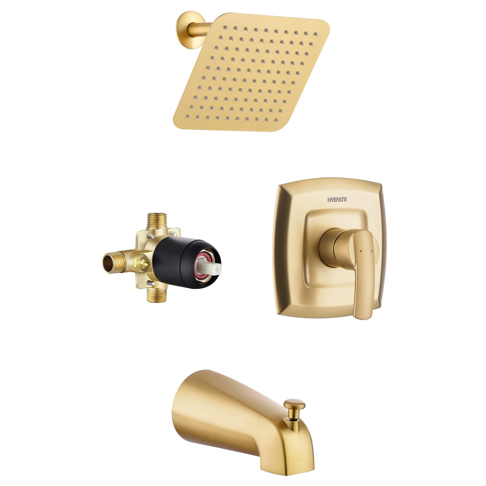 HYEASTR Shower Faucet Set Single-Handle Tub and Shower Fixtures Bathroom Shower System Included 8... | Amazon (US)