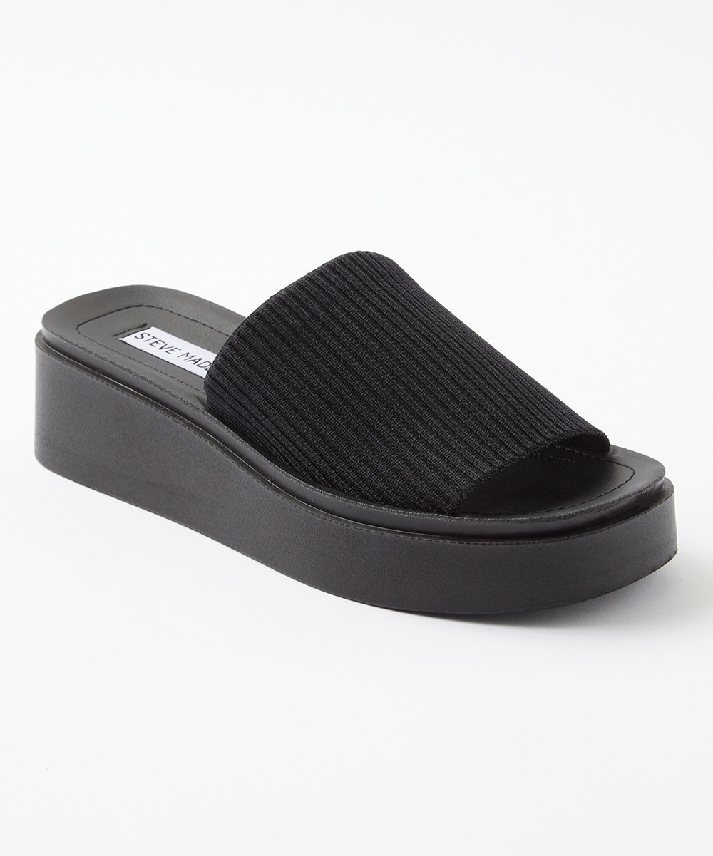 Steve Madden Women's Sandals BLACK - Black Bait Wedge Sandal - Women | Zulily