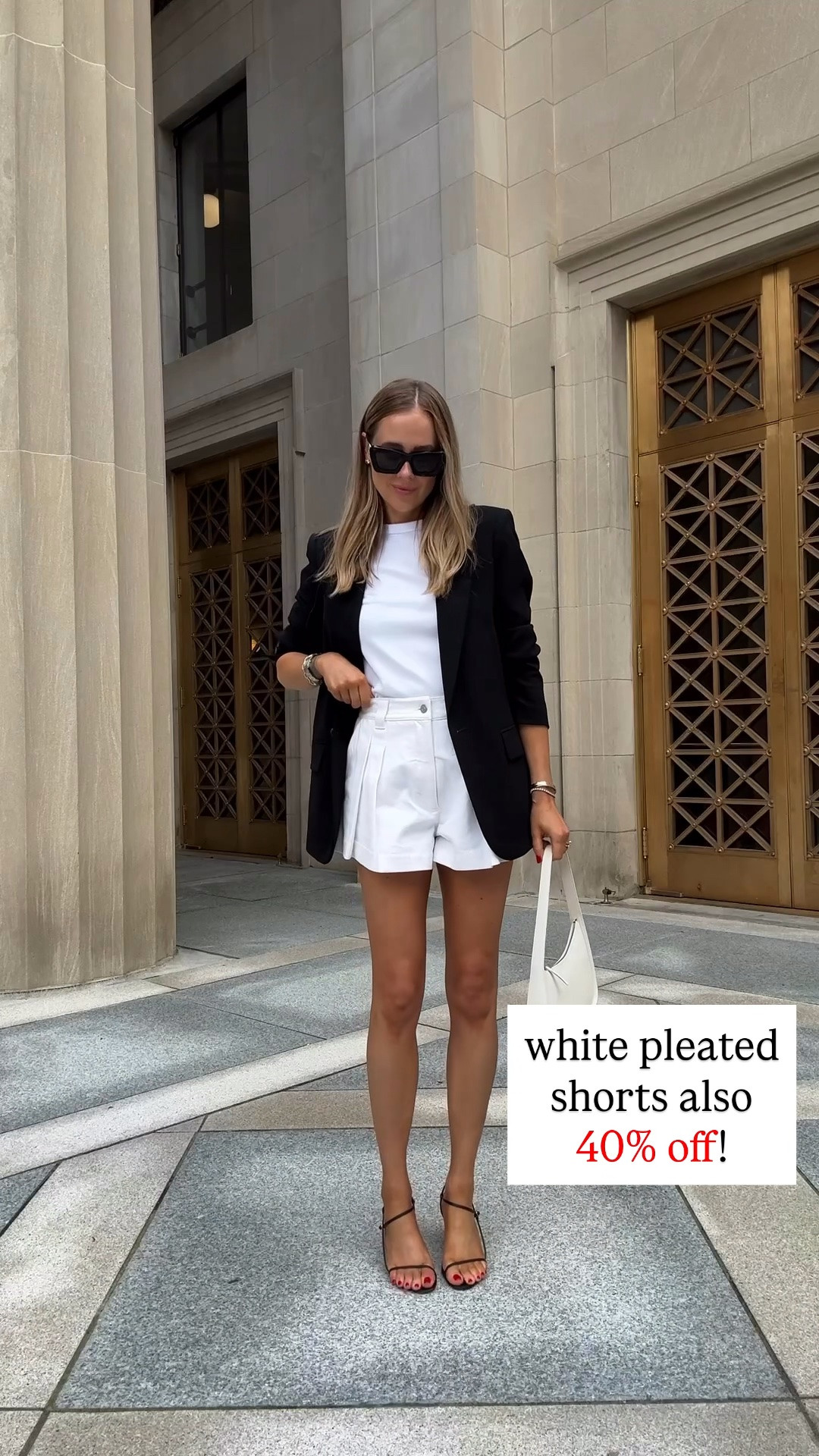 Fashion Jackson, white shorts, black blazer, sale alert

#LTKOver40 #LTKSaleAlert #LTKootd