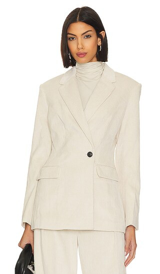 Tessa Cord Blazer in Ivory | Revolve Clothing (Global)