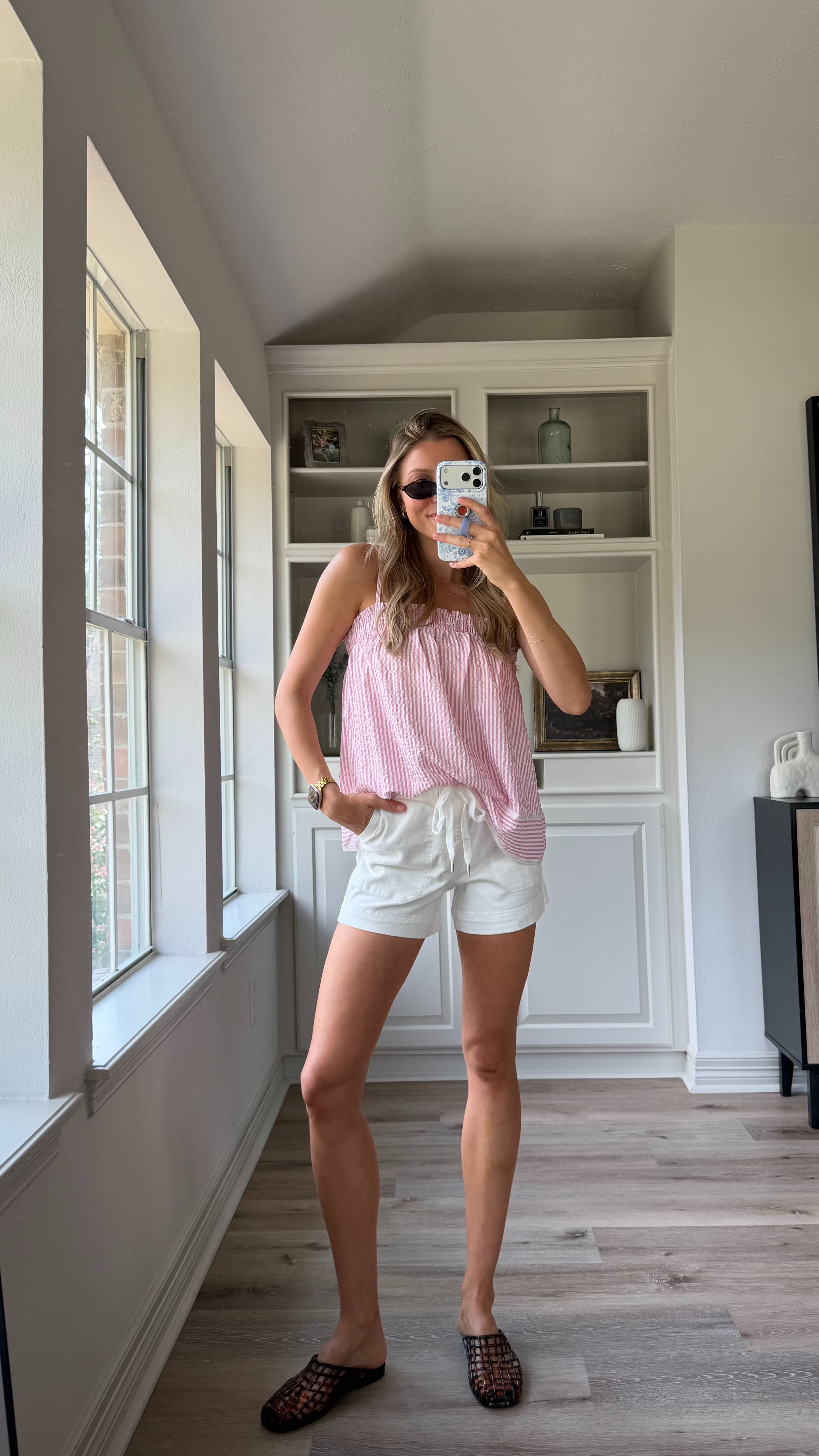 Cute, casual summer outfit | Size large in top (from a set) and small white shorts 

 #LTKootd