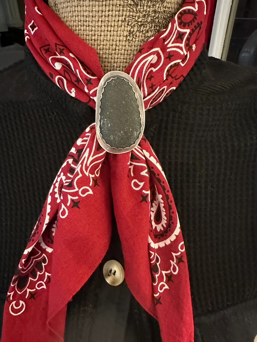 Bandana Slide Bandana Slide Sterling Bandana Slide Handmade Bandana Slide Scarf Slide Artisan Jew... | Etsy (US)