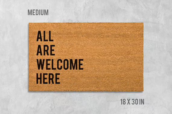 All Are Welcome Here Doormat, All Are Welcome Here Door Mat, Funny Doormat, Housewarming Gift, We... | Etsy (US)