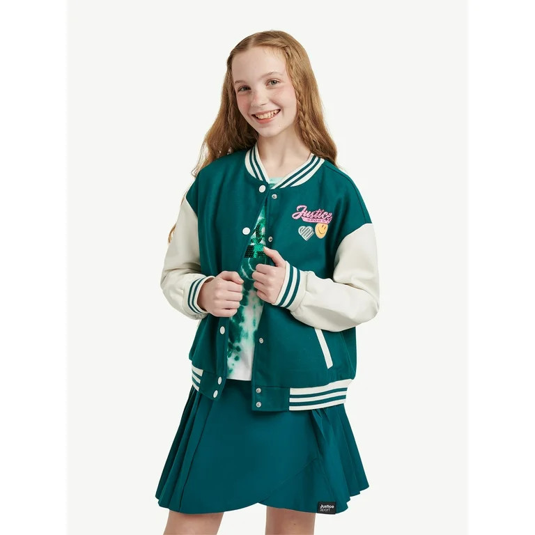 Justice Girls Varsity Jacket, Sizes XS-XLP | Walmart (US)