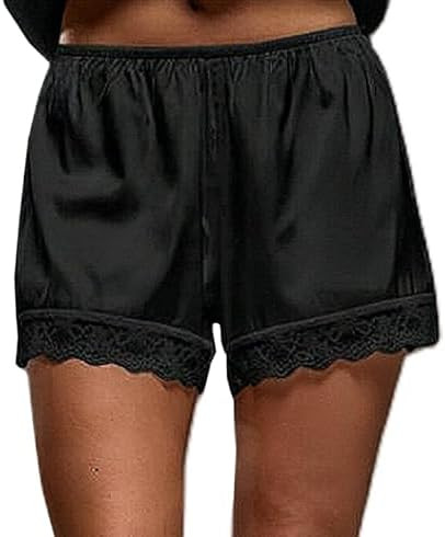 Satin Shorts for Women Elastic Waist Lace Slip Mini Shorts Pettipants Silk Boxer Short Lounge Sle... | Amazon (US)