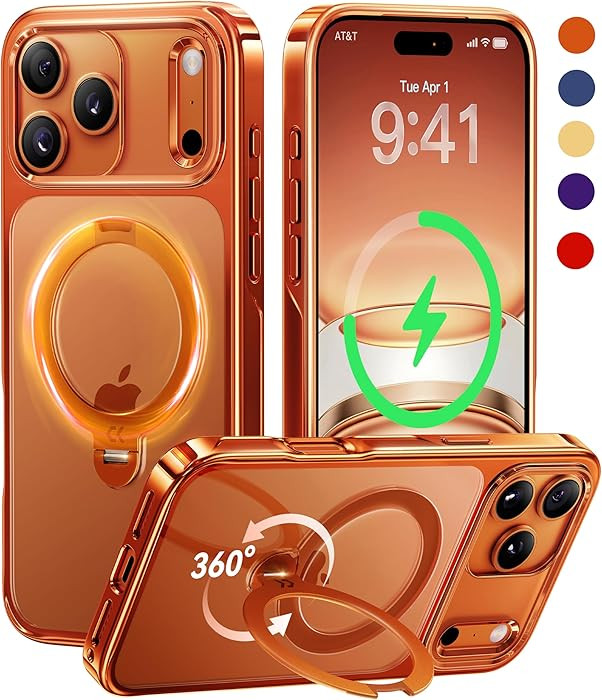 CASEKOO 360 Spin Magnetic Stand for iPhone 17 Pro Max Case [Fit for MagSafe][17FT Military Protec... | Amazon (US)