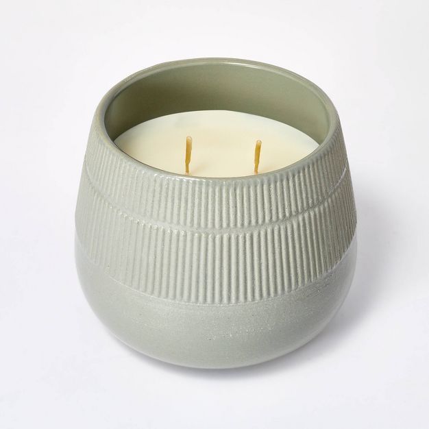 25oz Medium Ceramic Nutmeg & Amber Candle Gray - Threshold™ designed with Studio McGee | Target