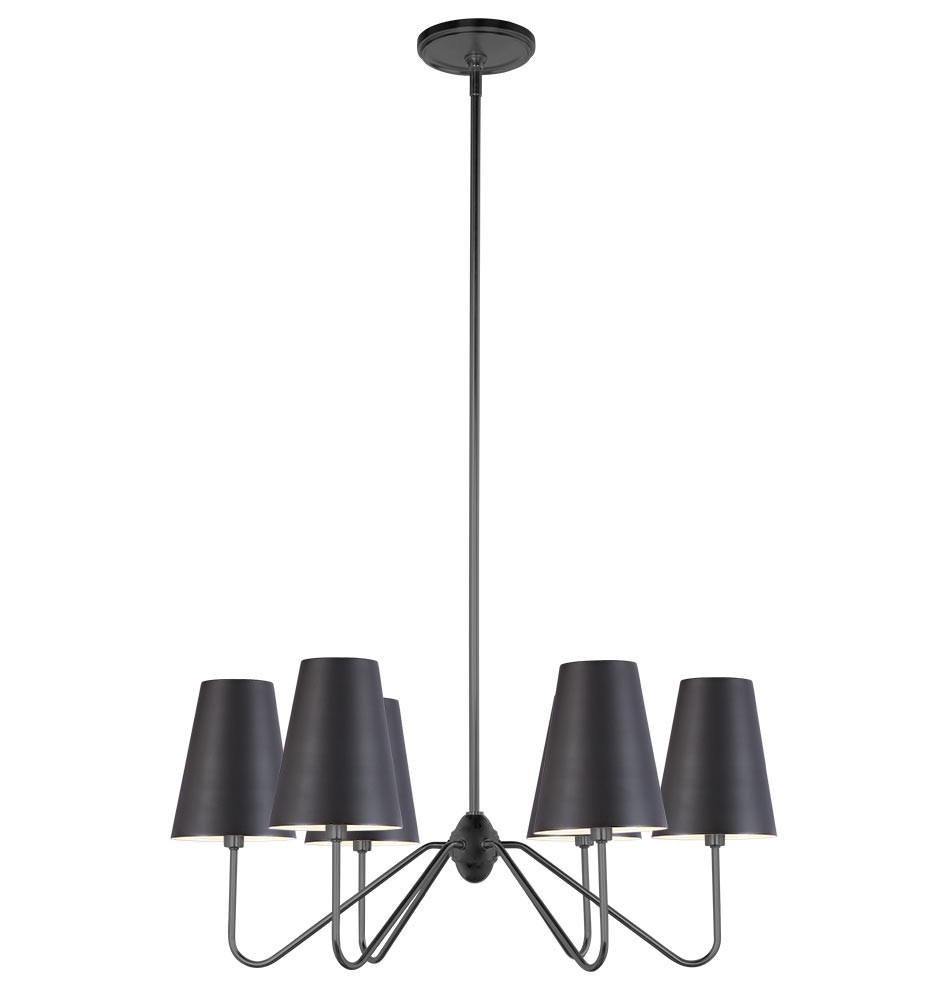 Berkshire 6-Arm Chandelier with Metal Shades | Rejuvenation