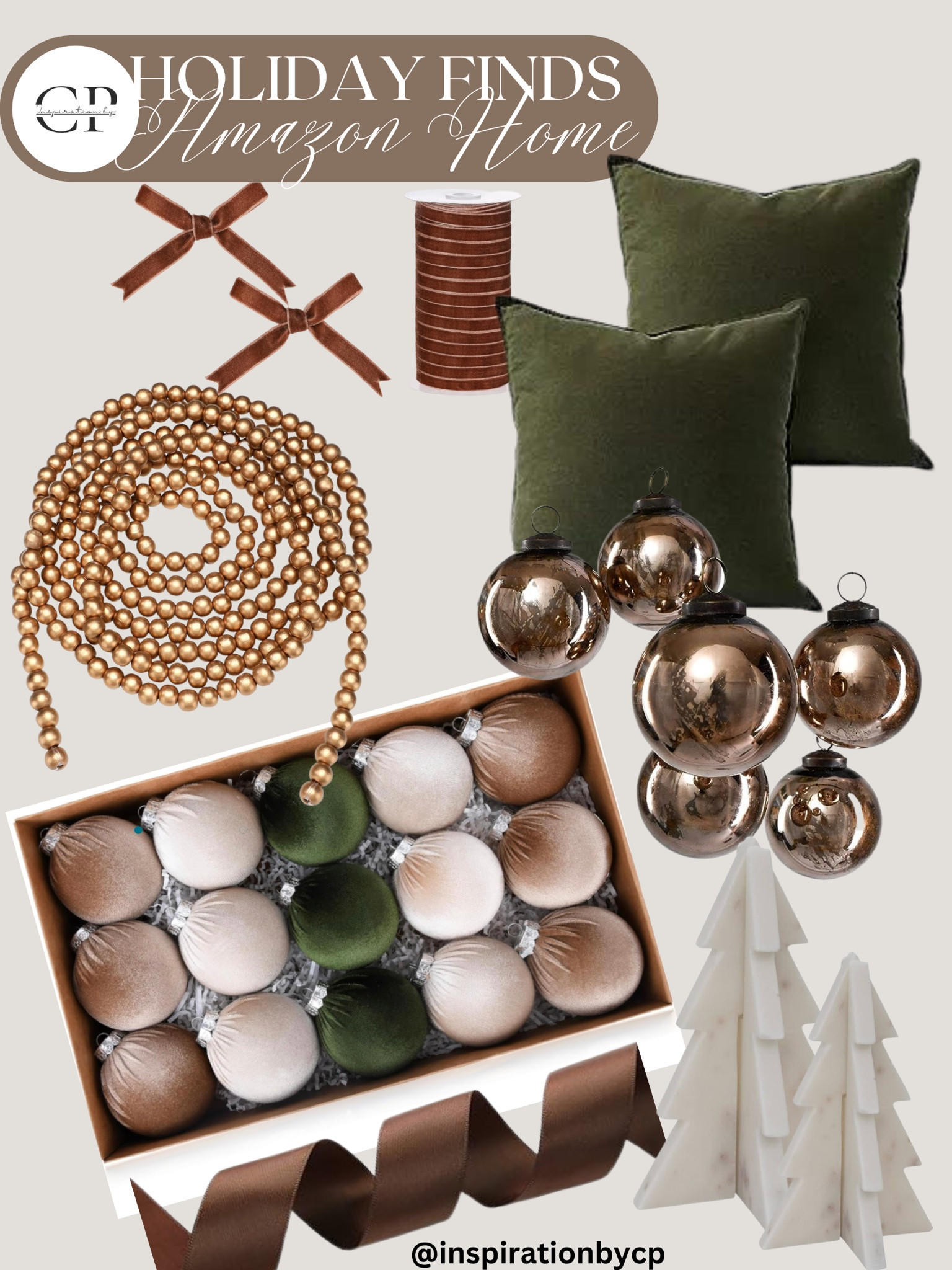 AMAZON HOLIDAY FINDS 
Brown ornaments, velvet ornaments. Pillow covers, Christmas tree, modern Christmas decor 

#LTKHolidaySale #LTKfindsunder50 #LTKhome