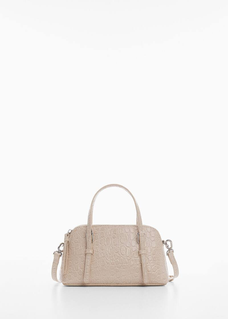 Crocodile-effect double handle bag | MANGO (UK)