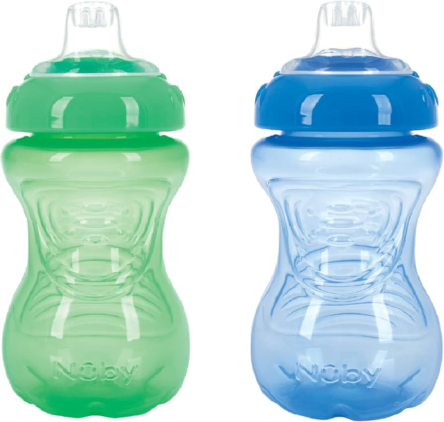 Nuby No-Spill Easy Grip Cup, 10 Ounce (Blue/Green) | Amazon (US)