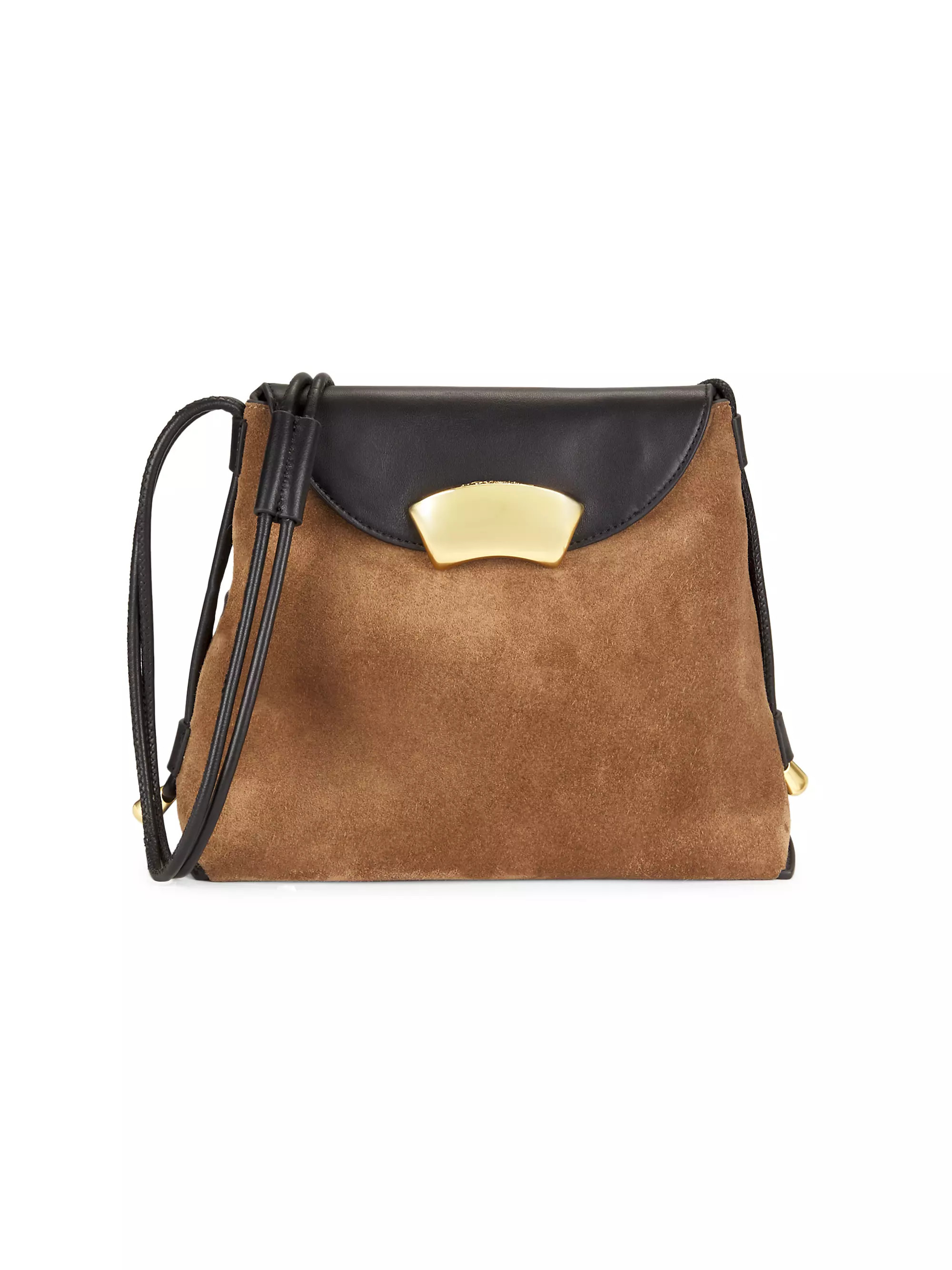Petite ID Suede & Leather Shoulder Bag | Saks Fifth Avenue