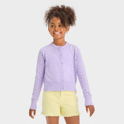 Girls' Pointelle Cardigan - Cat & Jack™ | Target