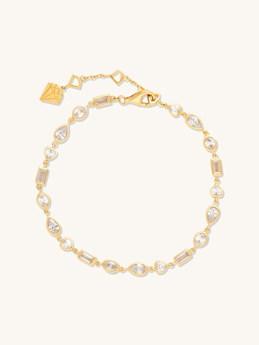 Multi Bezel 14K Gold Vermeil Bracelet | Wanderlust + Co | Wanderlust + Co