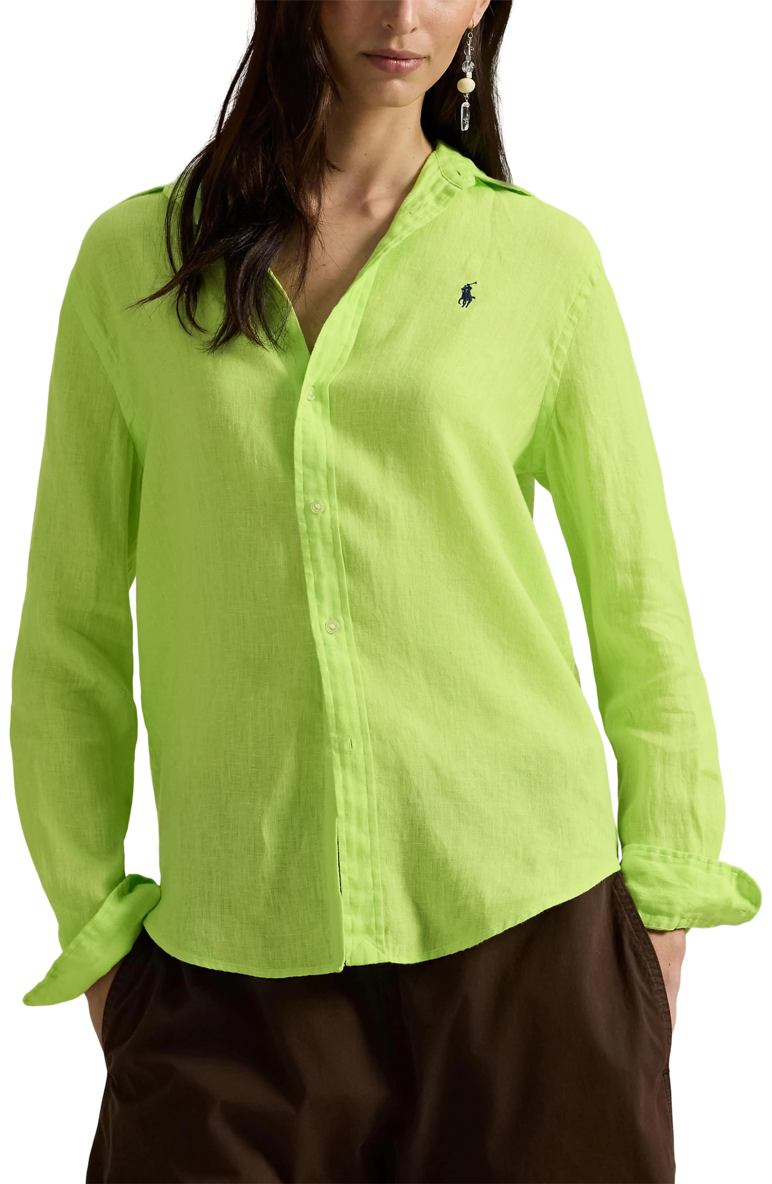 Classic Fit Linen Button-Up Shirt (Women) | Nordstrom | Nordstrom