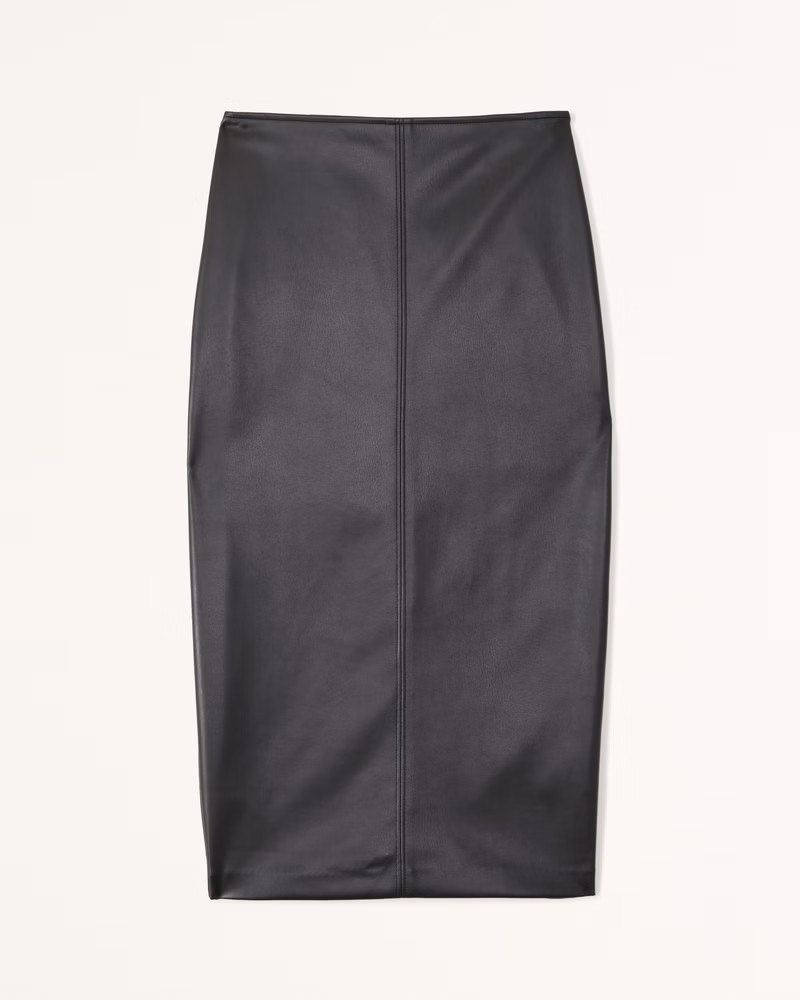 Vegan Leather Midi Skirt | Abercrombie & Fitch (US)