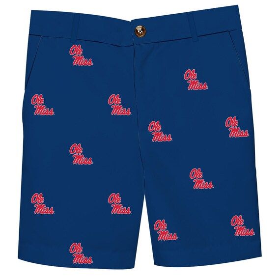 Mississippi Ole Miss All Over Navy Blue Print Structured Short - Etsy | Etsy (US)