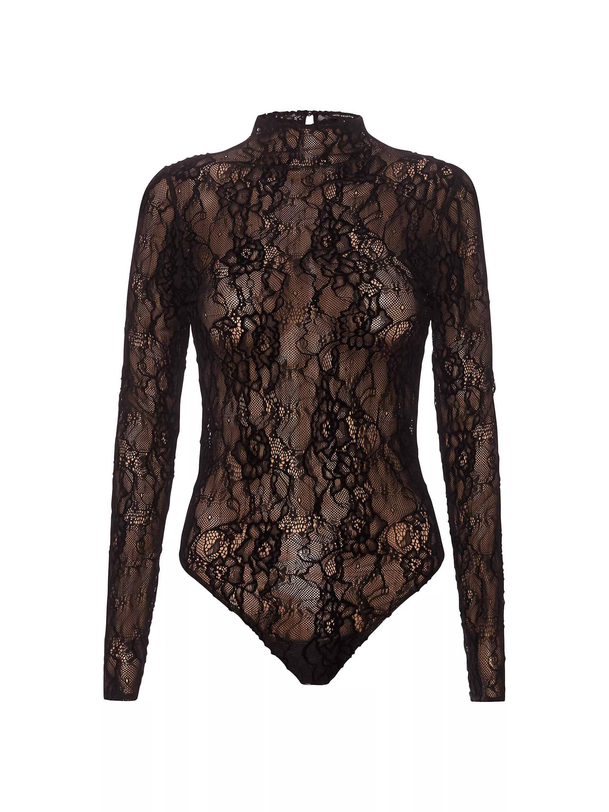 Good AmericanLace Long-Sleeve Bodysuit | Saks Fifth Avenue