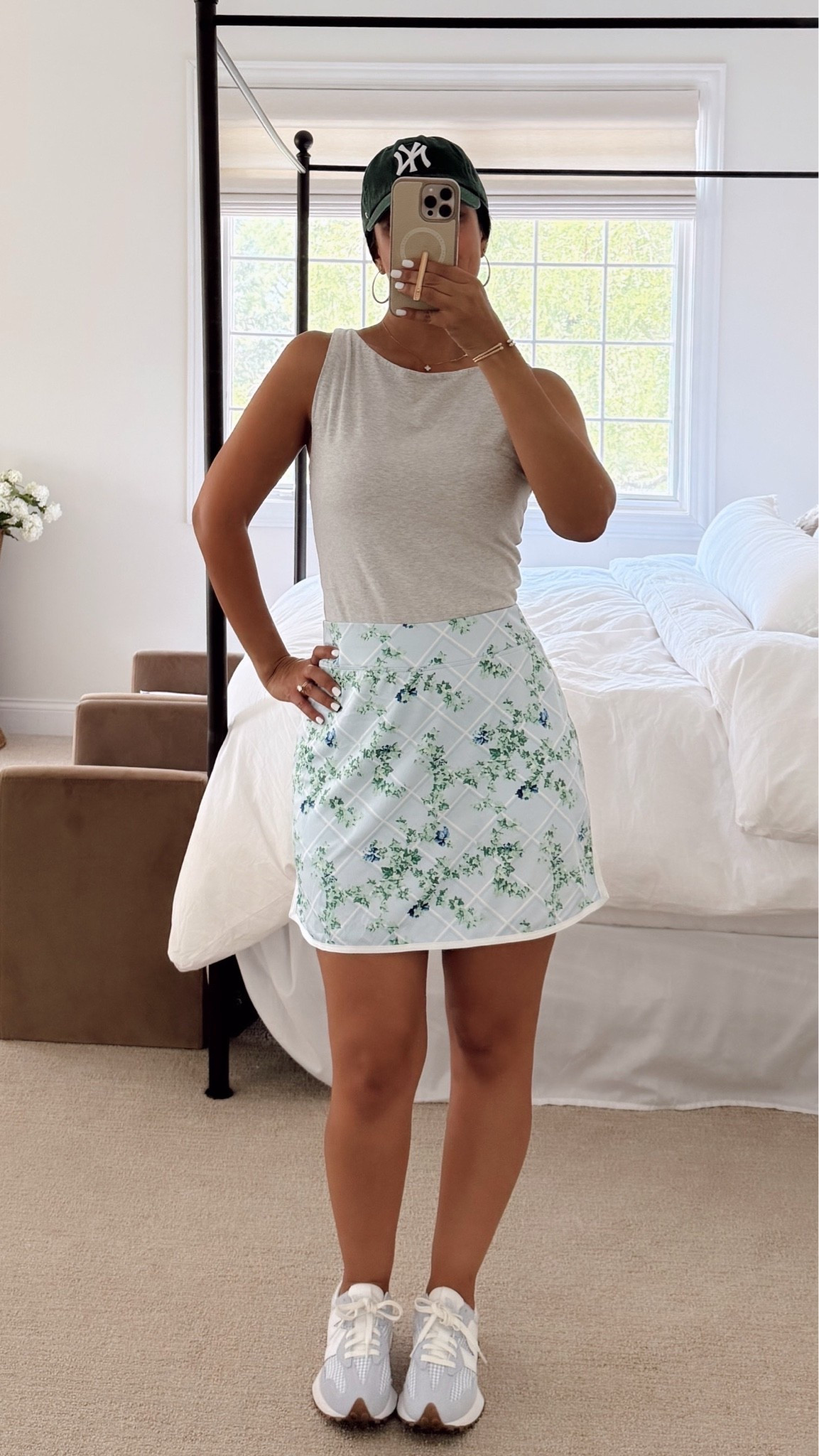 Older top and bottom I can’t link but my sneakers are super cute gingham and I love.
