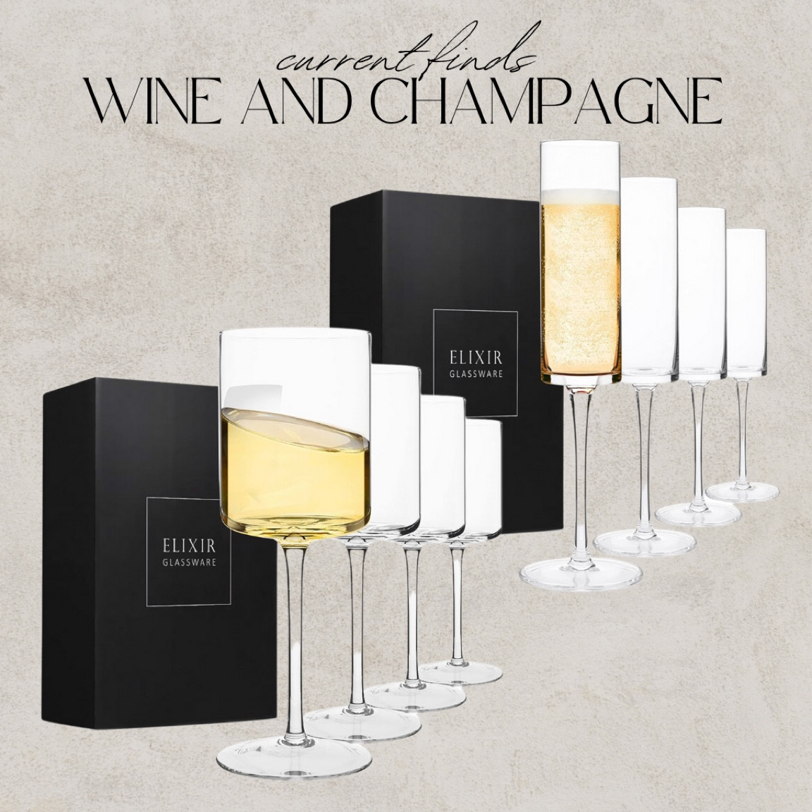 Love these modern wine glasses and champagne flutes! Would make the perfect gift! Straight wine glasses, modern champagne flutes, elixir, Amazon find #ltksale

#LTKHoliday #LTKGiftGuide #LTKCyberWeek