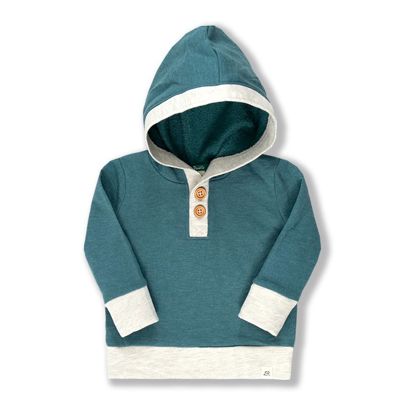 Peacock Button Hoodie | Little Road Co.