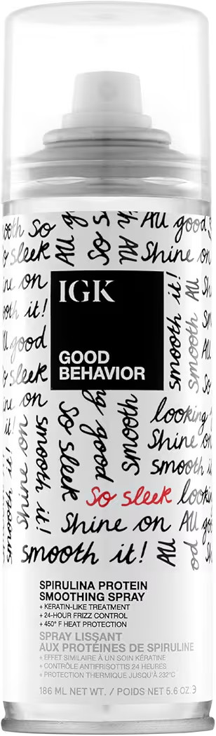 IGK GOOD BEHAVIOR Spirulina Protein Smoothing Spray | 4-Day Frizz Control + Heat Protectant | Veg... | Amazon (US)