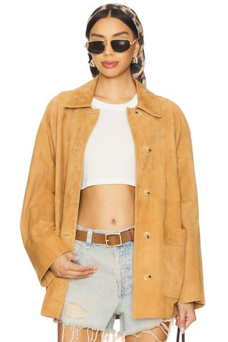 x We The Free Annalise Suede Jacket in Chestnut | Revolve Clothing (Global)