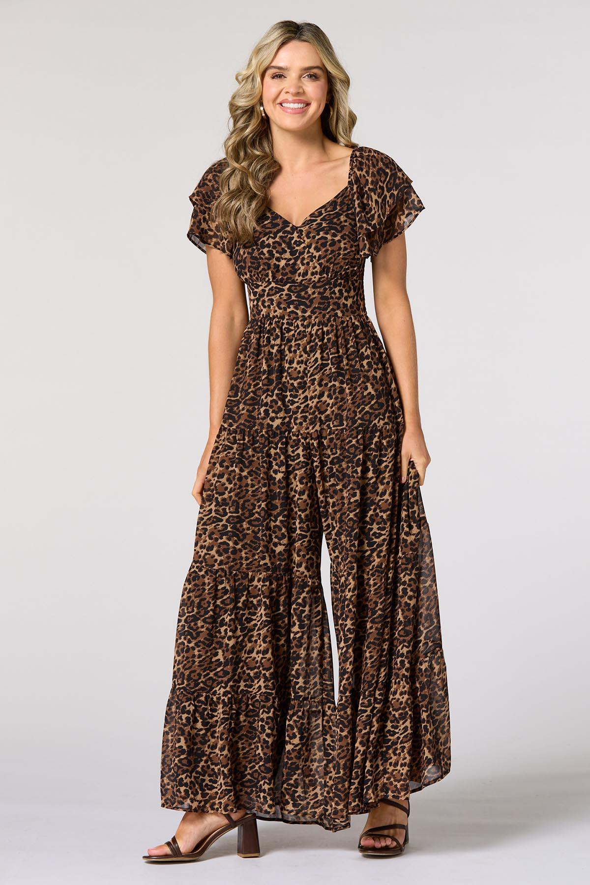 Dressy Animal Print Jumpsuit | Cato Fashions
