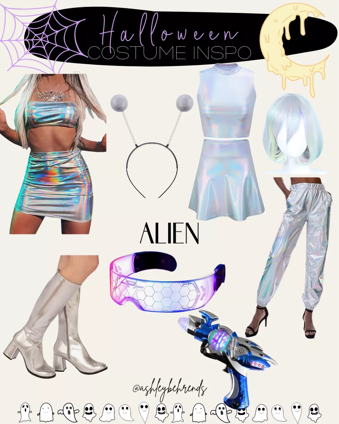Women's Metallic Space Alien Costume