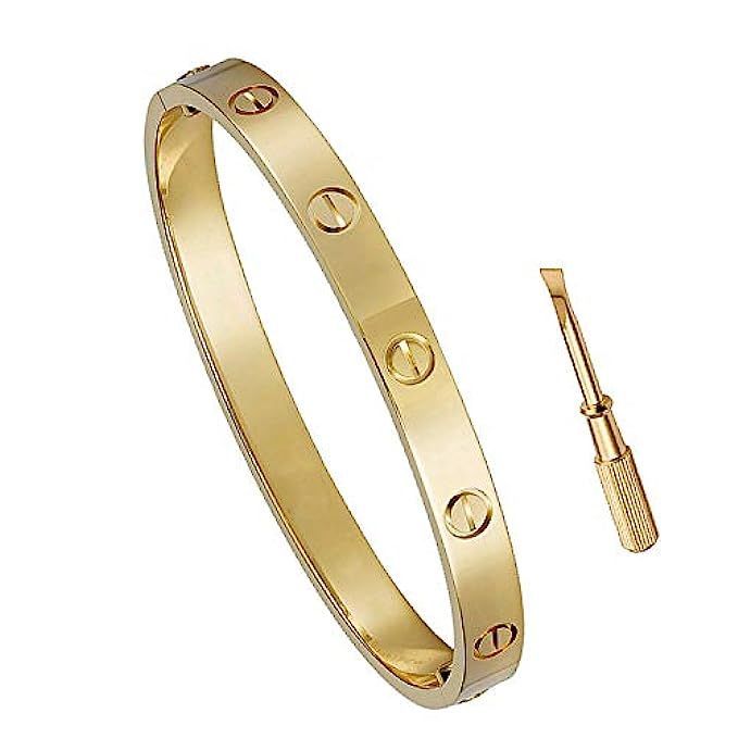 Z.RACLE 12MM H Buckle Bangle Bracelets for Women | Amazon (US)