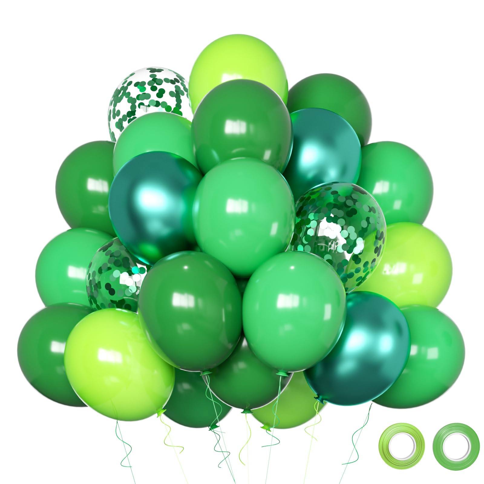 Green Balloons, 50pcs 12 Inch Different Shades Dark Green Emerald Green Lime Green Metallic Green... | Amazon (US)