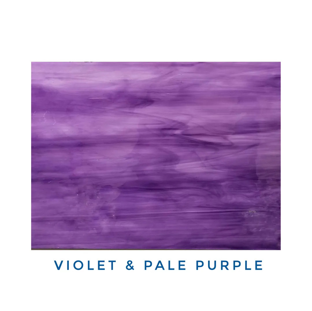 Violet-pale Purple Stained Glass Sheets. Oceanside Waterglass. Lovely 2 Color Mix. Easy to Cut, D... | Etsy (US)
