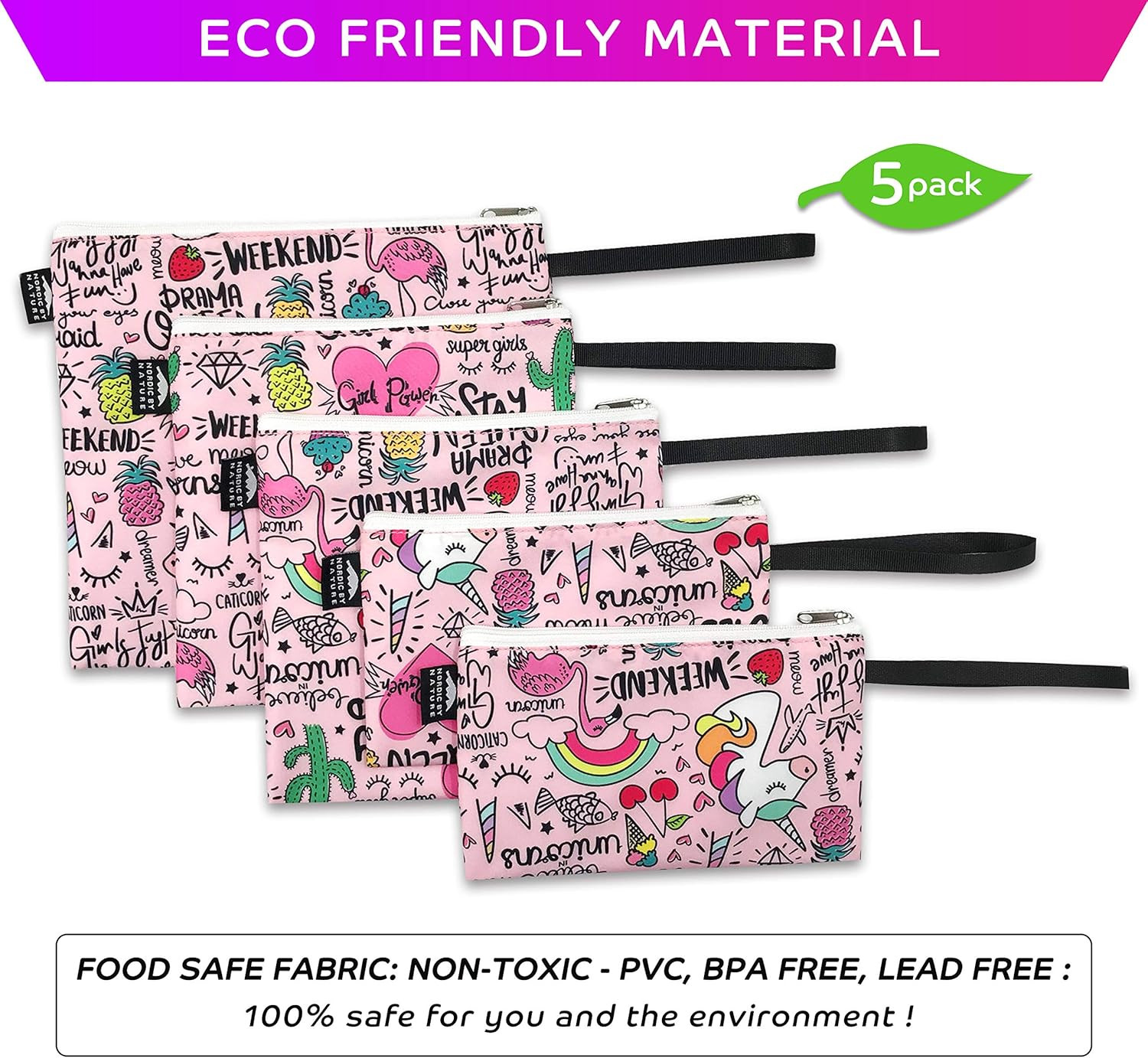 Dual Layer Reusable Sandwich Bags (Unicorns & Rainbows) | Amazon (US)