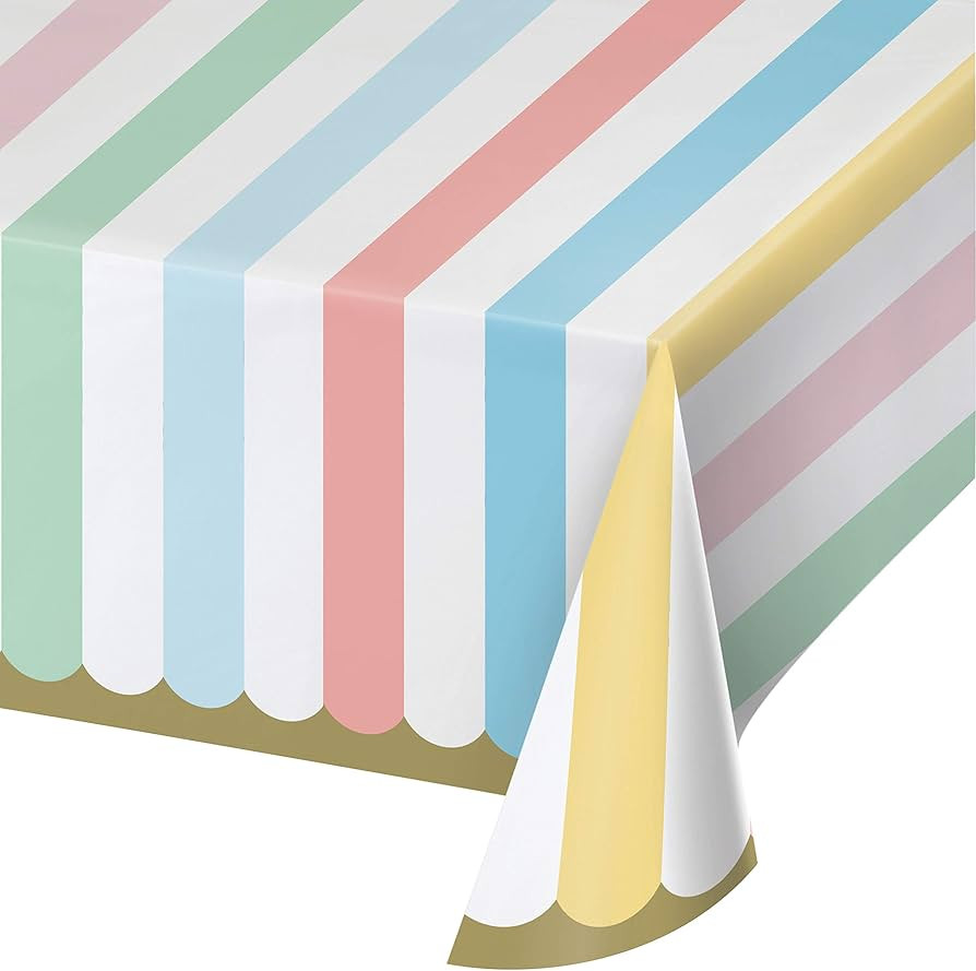 Creative Converting Pastel Celebrations Paper Tablecloth, 54" x 102" | Amazon (US)