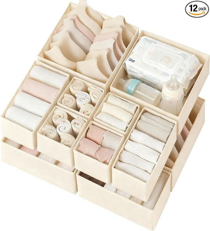 Criusia Drawer Organizer Clothes 12 Pack, Dresser Organizer for Nursery Bedroom Closet Organizati... | Amazon (US)