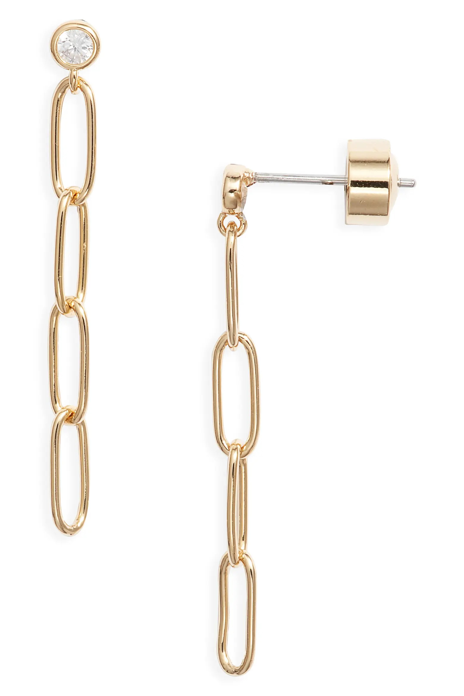 Cubic Zirconia Post Paper Clip Drop Earrings (Women) | Nordstrom | Nordstrom