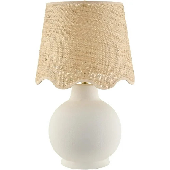 Livabliss Stella Diminuta Traditional Accent Table Lamp, 23-inch, White with Brown Scalloped Shad... | Walmart (US)