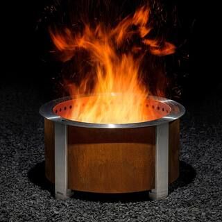 Breeo X Series 24 Smokeless Fire Pit in Corten Steel BR-X24P - The Home Depot | The Home Depot