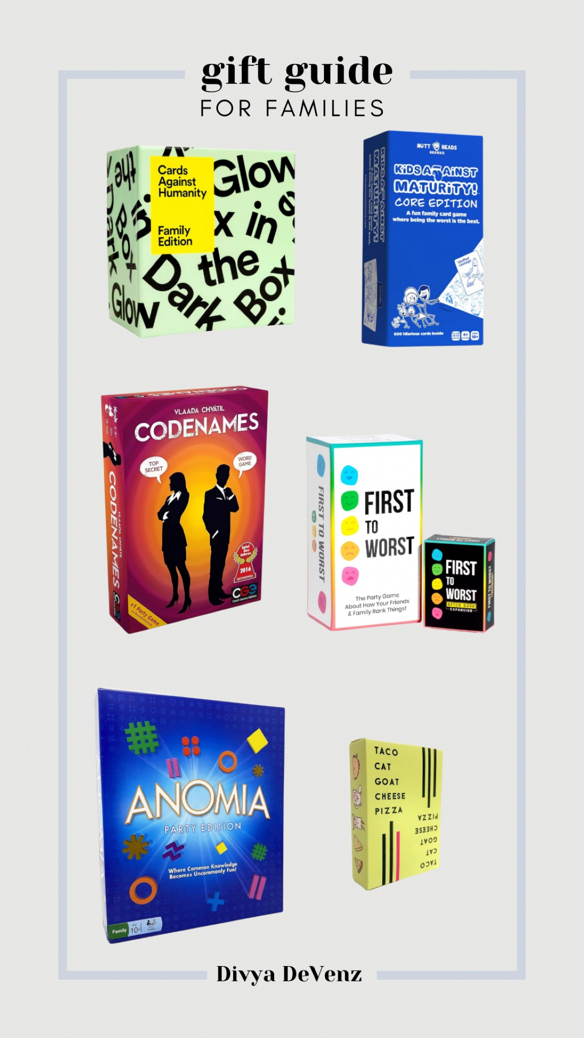 Gift guide for families: Game nights made more fun forall ages. Simple games for kids to funnier games for teens or tweens. 

#LTKfamily #LTKgiftguide #LTKkids