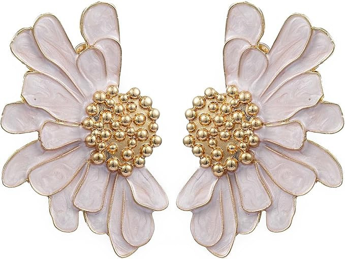 Aksod Vintage Flower Stud Earrings Exaggerated Oversized Daisy Flower Earrings Statement Jewelry ... | Amazon (US)