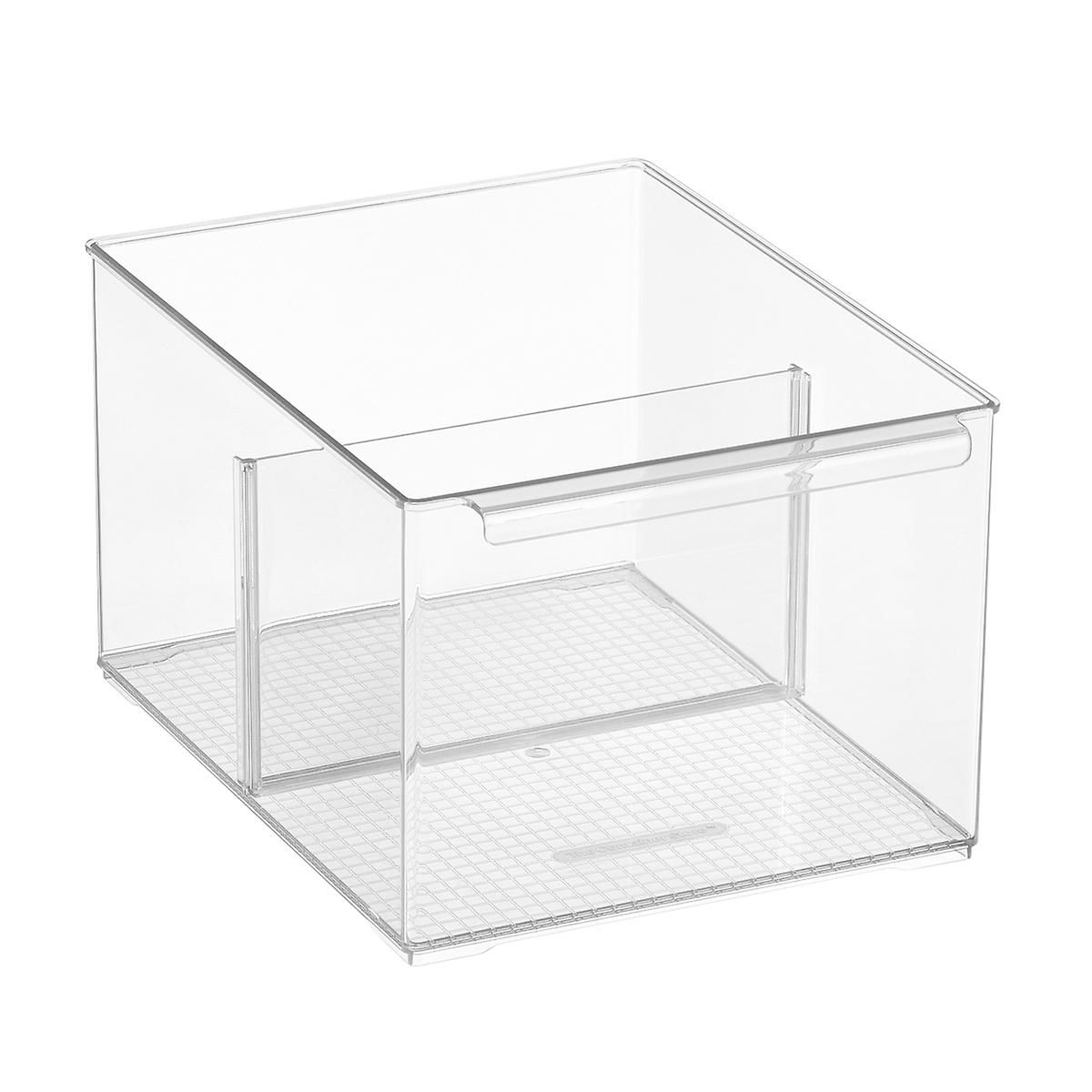 The Everything Organizer Medium Cabinet Depth Pantry Bin w/ Divider | The Container Store