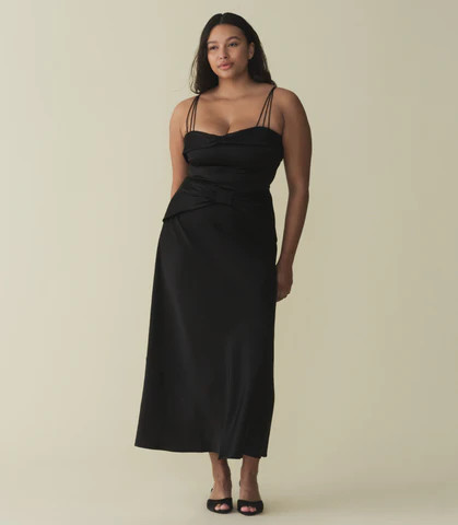 DÄ?EN Donetta Dress -- Black - Size - 6 Fitted Sleeveless Prairie Vintage-inspired Effortless | DOEN