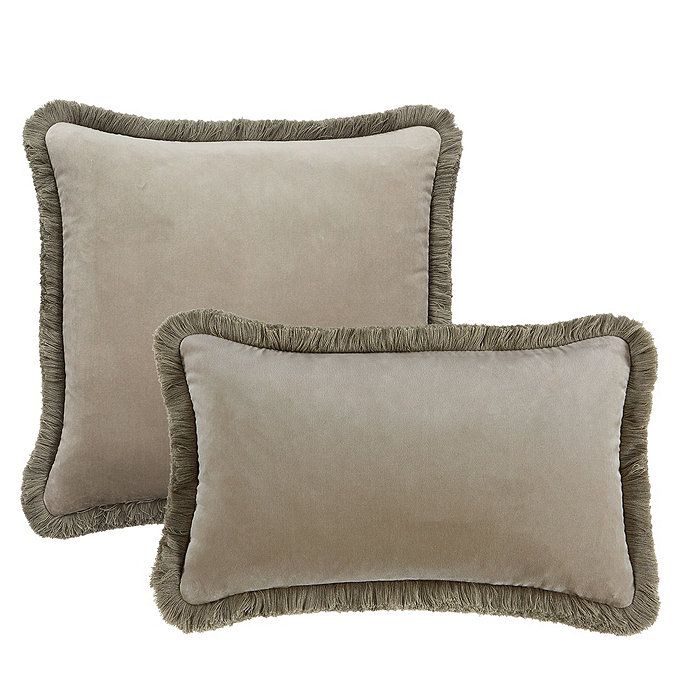 Fringed Signature Velvet Throw Pillow | Ballard Designs, Inc.